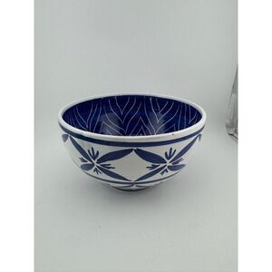Vintage 674/G Ceramic‎ Bowl Made in Norway Blue White Floral Decorative
